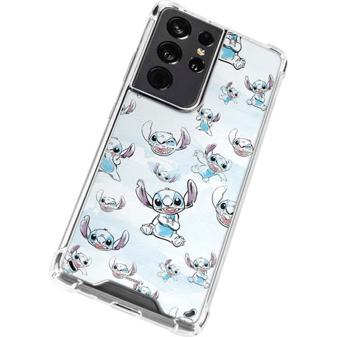 Disney Lilo and Stitch Pattern Galaxy S21 Ultra 5G Clear Case